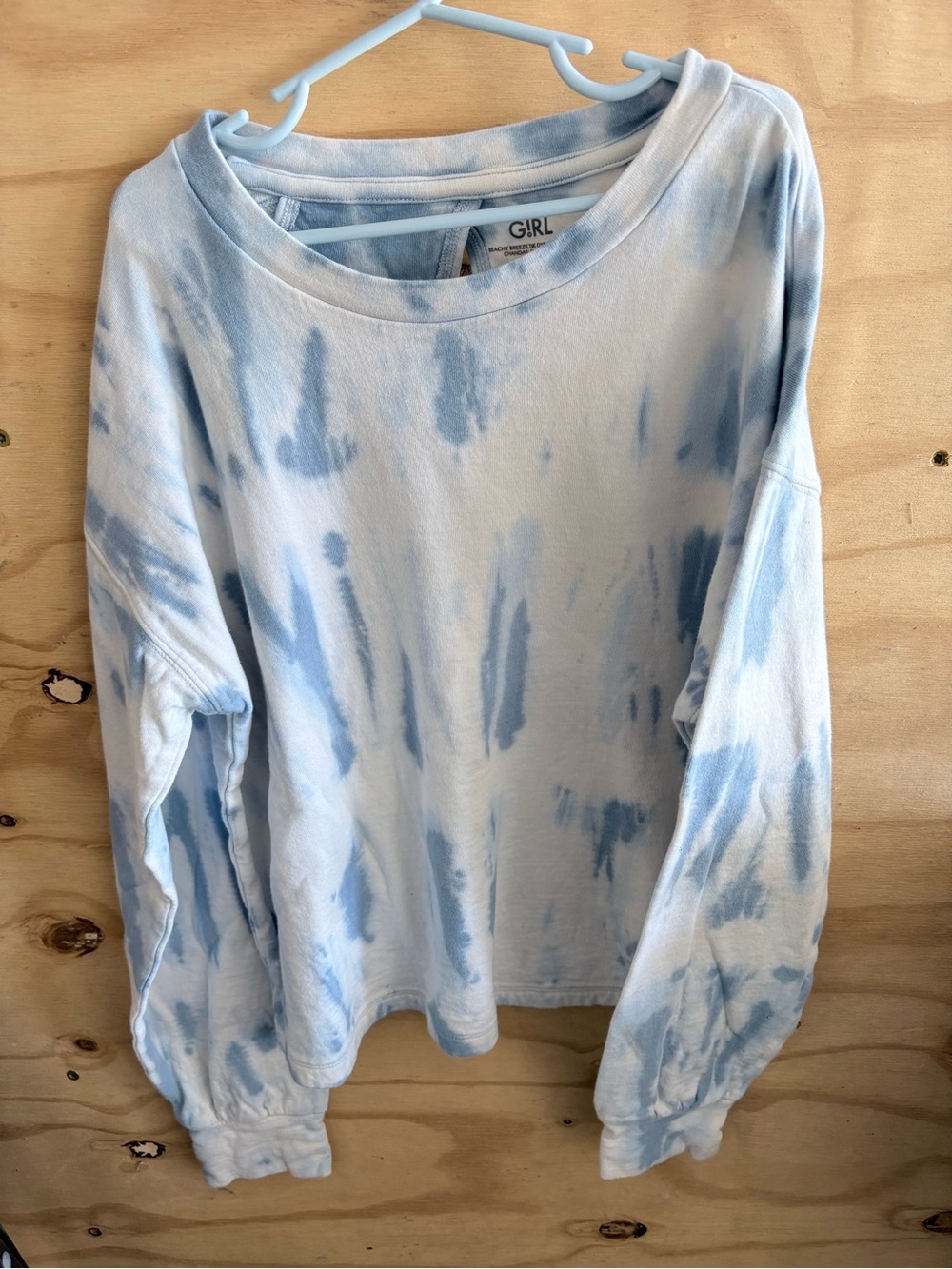 Athleta Girls Light Blue Tie-Dye Sweater